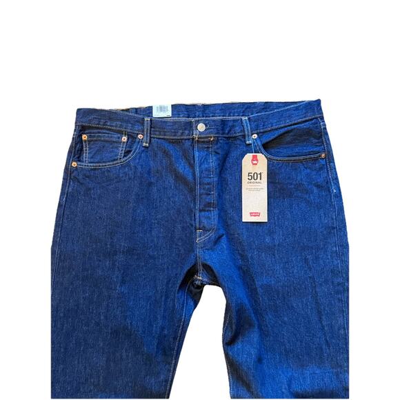 NEW Levi’s 501 Original Fit Straight Leg Dark Wash Button Fly Jeans 40x34 w/Tag - Picture 2 of 8
